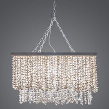 Hanging Lamp with White Clam Shell Curtain - Dining Table Lighting with Hanging Clamshells - product view 3