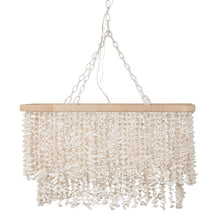 Hanging Lamp with White Clam Shell Curtain - Dining Table Lighting with Hanging Clamshells - product view 5