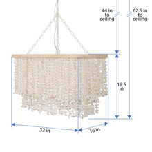 Hanging Lamp with White Clam Shell Curtain - Dining Table Lighting with Hanging Clamshells - product view 4