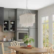 Hanging Lamp with White Clam Shell Curtain - Dining Table Lighting with Hanging Clamshells - product view 6