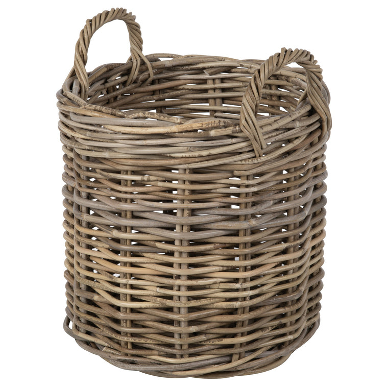 Nusa Round Kobo Basket with Ear Handles, Gray-Brown - product view 1