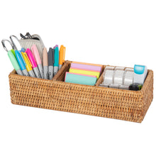 La Jolla Rattan 3 Compartment Desk, Drawer, Shelf and Cabinet Tray Organizer - product view 5