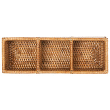 La Jolla Rattan 3 Compartment Desk, Drawer, Shelf and Cabinet Tray Organizer - product view 3
