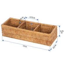 La Jolla Rattan 3 Compartment Desk, Drawer, Shelf and Cabinet Tray Organizer - product view 4