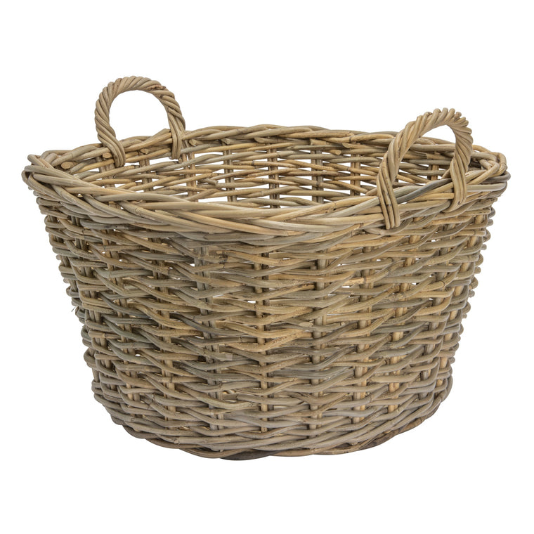 Rattan Kobo Round Basket with Square Top - product view 1
