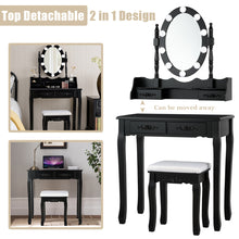 Makeup Dressing Table w/Lighted Oval Mirror and Touch Switch - product view 7