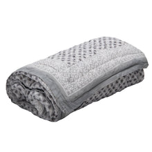 Hand Block Print Cotton Quilt and Bed Spread, Gray - product view 7