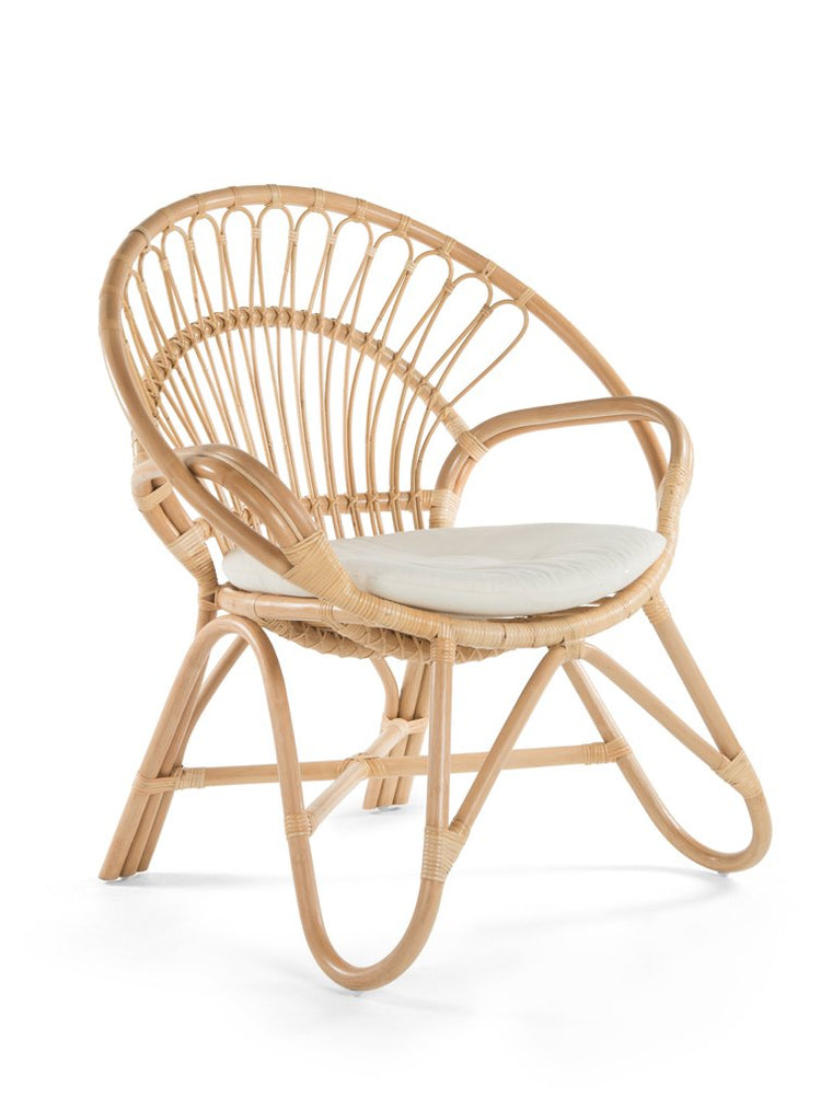 Round Rattan Loop Armchair with Seat Cushion - product view 1