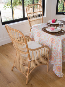 Rattan Loop Side Chair with Seat Cushion, Natural Color, Set of 2 Chairs - product view 5