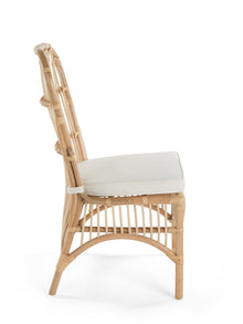 Rattan Loop Side Chair with Seat Cushion, Natural Color, Set of 2 Chairs - product view 6