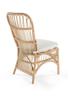 Rattan Loop Side Chair with Seat Cushion, Natural Color, Set of 2 Chairs - product view 8