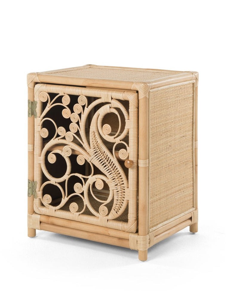 Rattan Peacock Nightstand, Natural Brown - product view 1