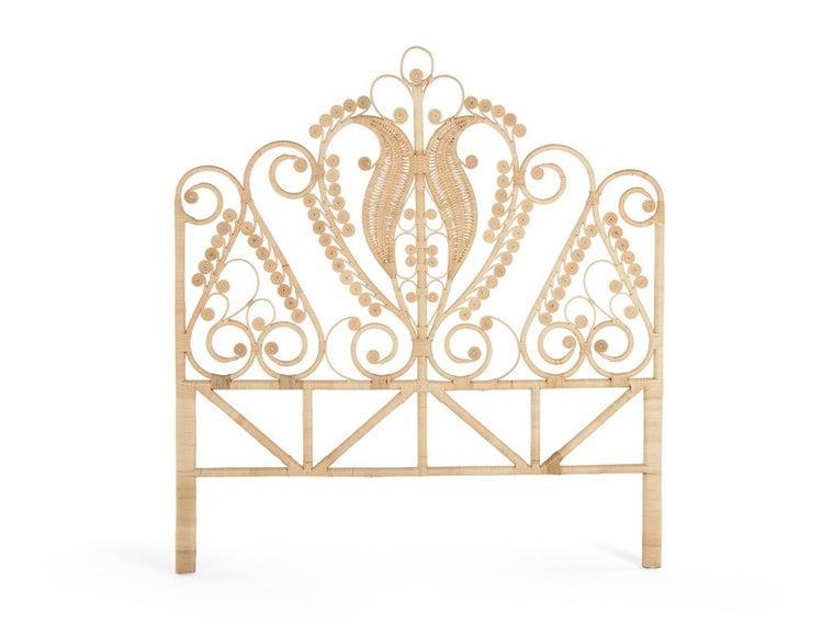 Peacock Rattan Headboard, Natural - product view 1