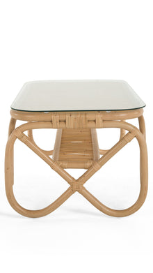 Rectangular Rattan Coffee Table with Glass Top - product view 5
