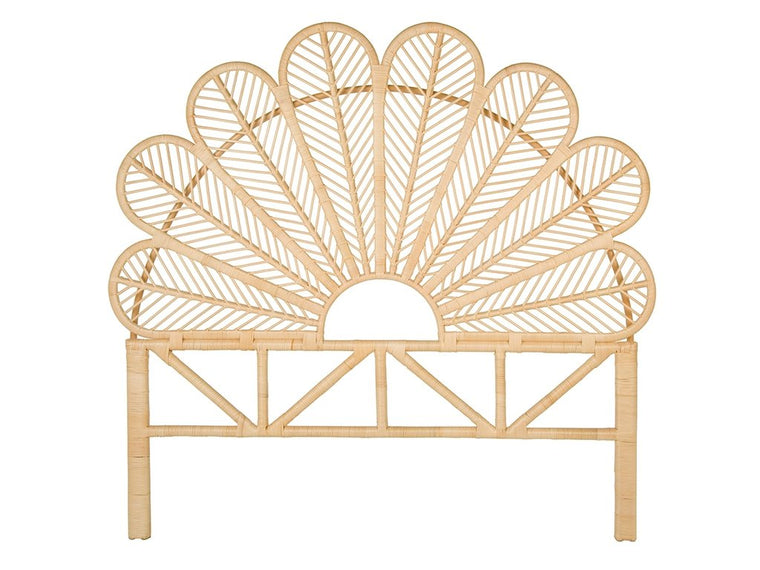 Rattan Petal Headboard, Natural - product view 1