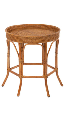La Jolla Rattan Round Side Table - product view 1