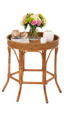 La Jolla Rattan Round Side Table - product view 5