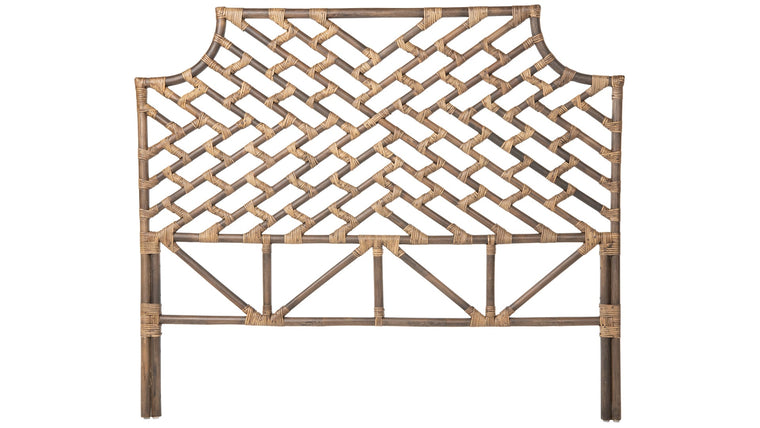 Rattan Chippendale Headboard, Antique Brown - product view 1