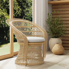Peacock Rattan Dining Armchair or Lounge Chair, Natural - product view 2