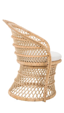 Peacock Rattan Dining Armchair or Lounge Chair, Natural - product view 3
