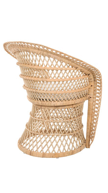 Peacock Rattan Dining Armchair or Lounge Chair, Natural - product view 7