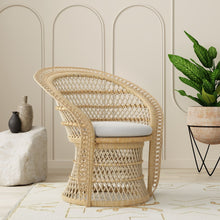 Peacock Rattan Dining Armchair or Lounge Chair, Natural - product view 6