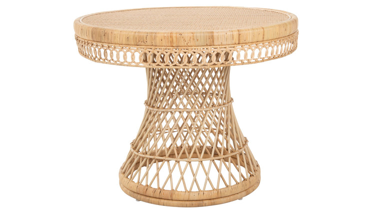 Round Rattan Peacock Dining Table, Natural - product view 1