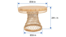 Round Rattan Peacock Dining Table, Natural - product view 4
