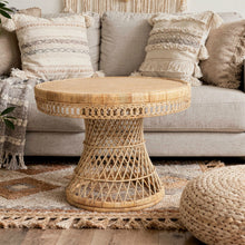Round Rattan Peacock Dining Table, Natural - product view 6