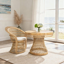 Round Rattan Peacock Dining Table, Natural - product view 8