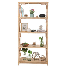 Sunrise Natural Rattan Bookshelf with 4 Shelves - Freestanding Display Shelving Unit - Storage Bookshelf - product view 5