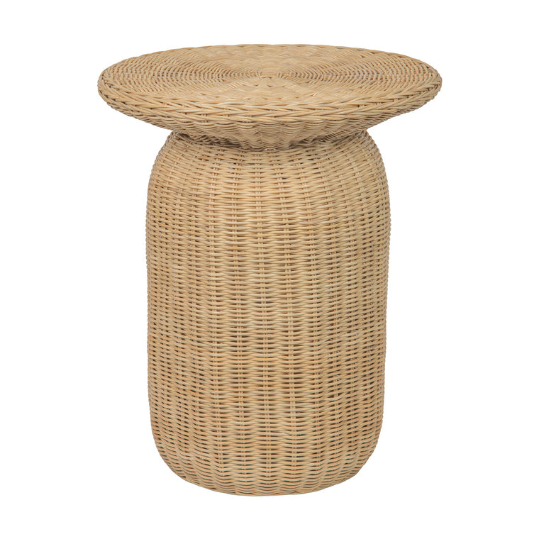 Buru Round Wicker Side- & End-Table, Natural - product view 1