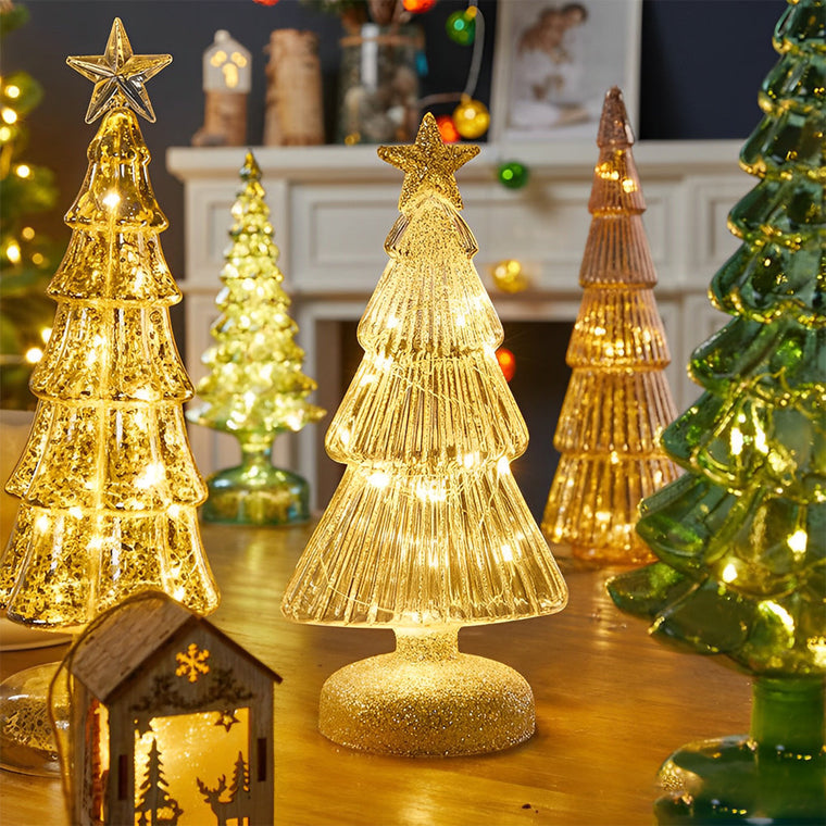 Tower Shaped Glass Decorative Lights Christmas Ornament Home Table Decor - product view 1