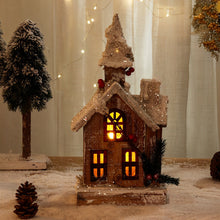 Creative Wooden Christmas Houses Village Ornaments Decoration with Lights