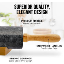 17-Inch Marble Rolling Pin With Stand - product view 3