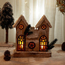 Creative Wooden Christmas Houses Village Ornaments Decoration with Lights - product view 5