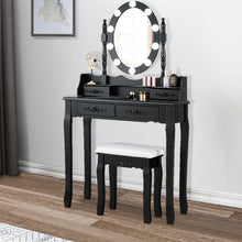 Makeup Dressing Table w/Lighted Oval Mirror and Touch Switch - product view 2