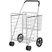 Jumbo Folding Shopping Cart for Grocery Laundry Book Luggage Travel