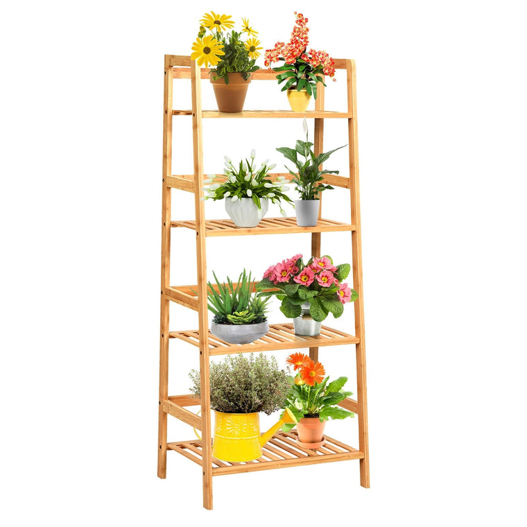 4-Tier Ladder Shelf Plant Stand | Bamboo Flower Pots Holder - product view 1