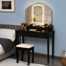 CHARMAID Large Vanity Set with Tri-Folding Lighted Mirror, 3 Color Lighting Modes, 6 Drawers, 12 Storage - product view 2