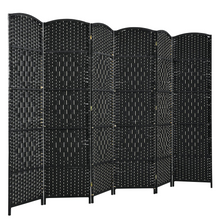 6 Panel 6 Ft Tall Room Divider, Freestanding Wood Partition Room Dividers (Black/Brown) - product view 1