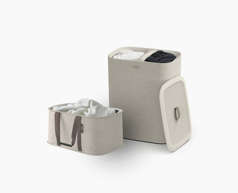 2-piece Ecru Tota Twin 90L & Hold-All™ 35L Laundry Basket Set - product view 1