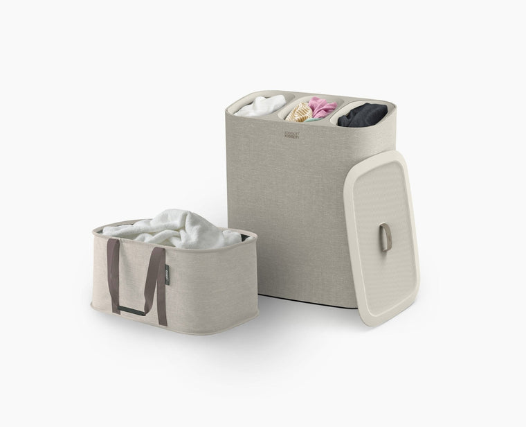2-piece Ecru Tota Trio 90L & Hold-All™ 35L Laundry Basket Set - product view 1
