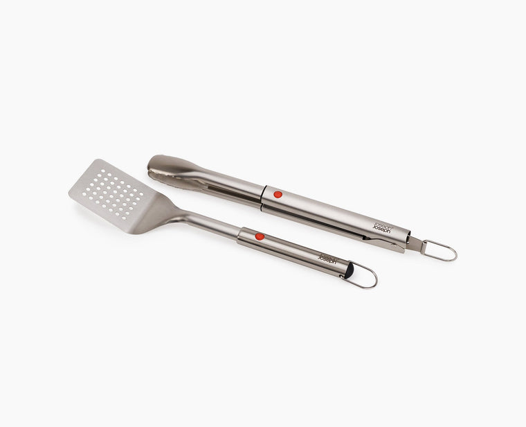 GrillOut™ 2-Piece Stainless-Steel BBQ Turner & Tongs Set - product view 1