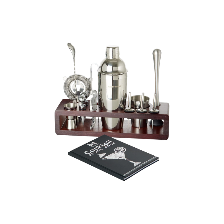 24-Piece Bartender Kit | Dark Wood Stand - product view 1