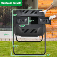 43 Gallon Composting Tumbler, Dual Chamber High Volume Compost with 2 Sliding Doors - product view 2