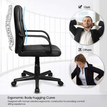 Ergonomic Office Chair Black Mid-Back Leather Computer Desk Chair with Arms - product view 3