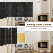6 Panel 6 Ft Tall Room Divider, Freestanding Wood Partition Room Dividers (Black/Brown) - product view 3