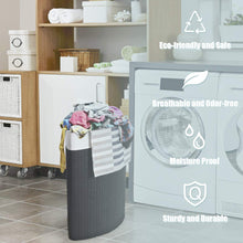 Corner Laundry Hamper with Lid, Bamboo Laundry Basket with Removable Liner and Handle - product view 3