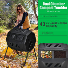 43 Gallon Composting Tumbler, Dual Chamber High Volume Compost with 2 Sliding Doors - product view 3